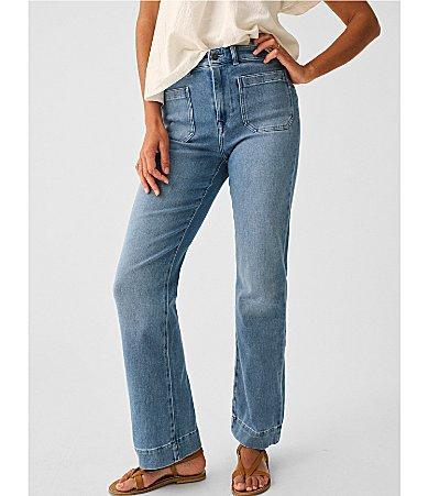 Faherty Stretch Terry Wide Leg Jeans Product Image