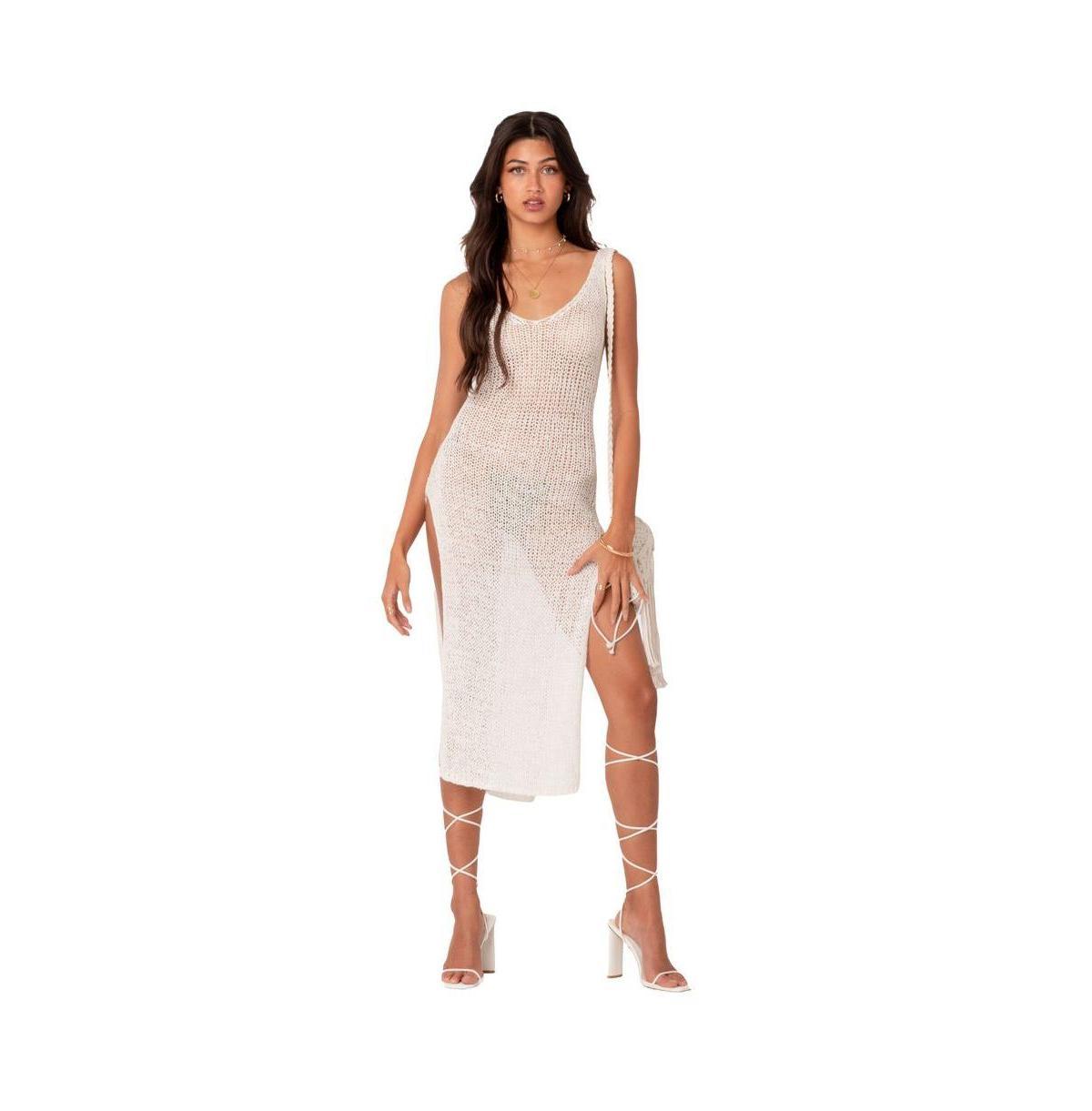 EDIKTED Nevea Open Back Knit Cover-Up Midi Dress Product Image