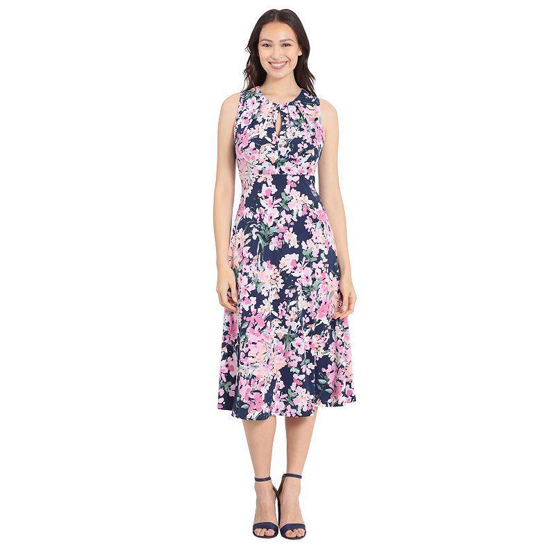 Womens London Times Empire Waist Fit & Flare Midi Dress Product Image