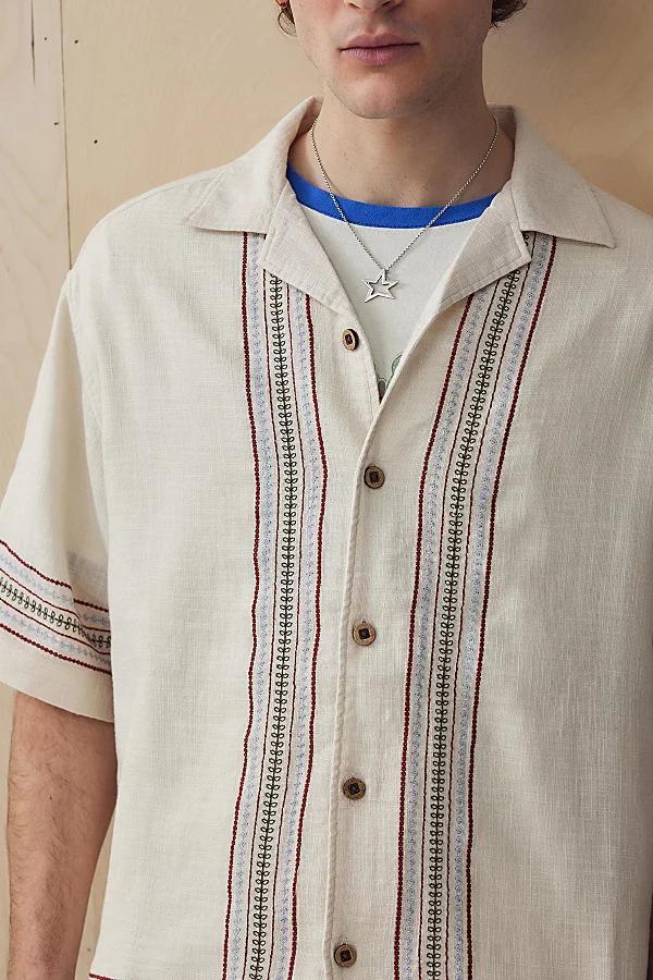 Urban Outfitters UO Ecru Fez Border Shirt Top Mens at Urban Outfitters Product Image