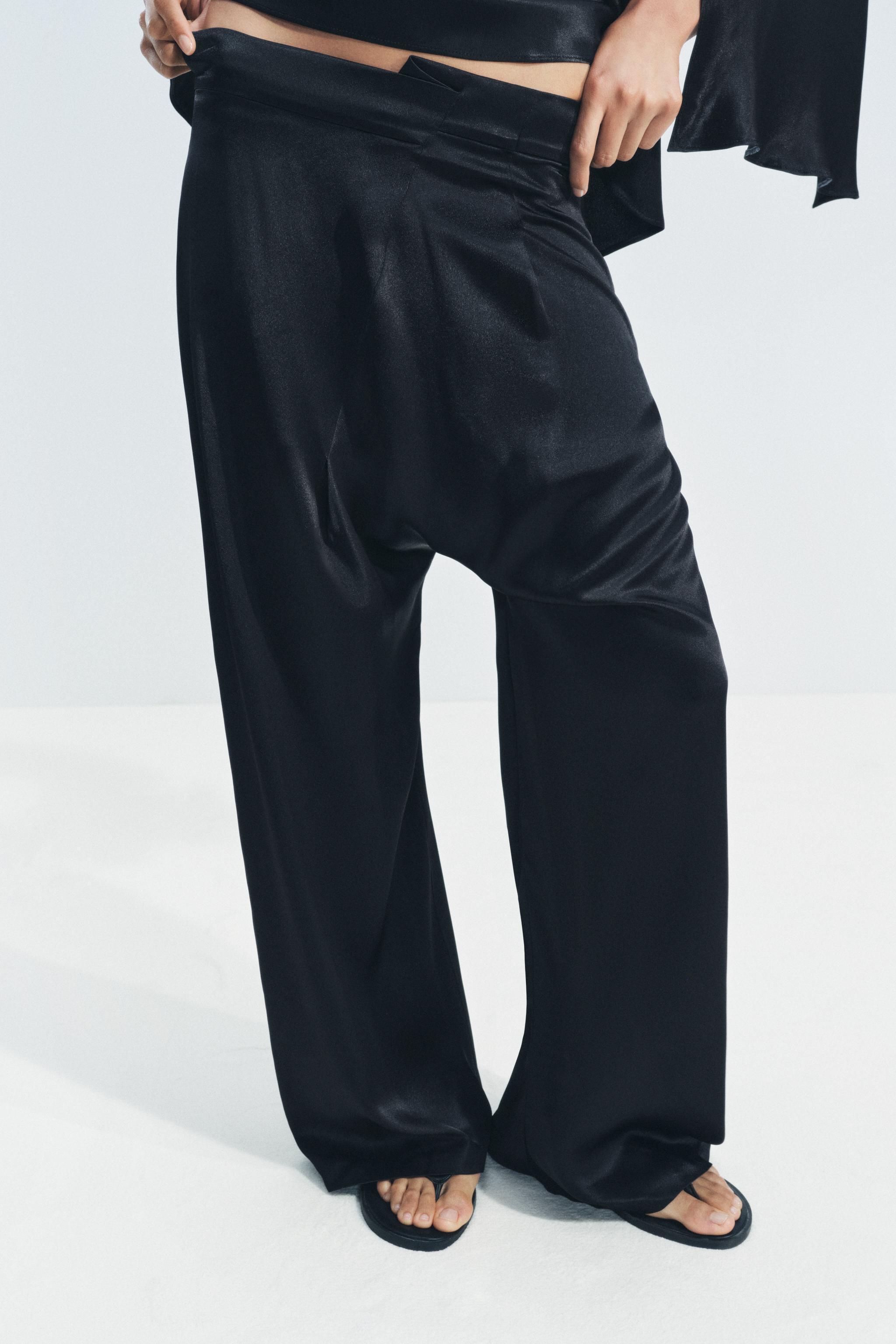 ASYMMETRIC SATIN EFFECT PANTS ZW COLLECTION Product Image