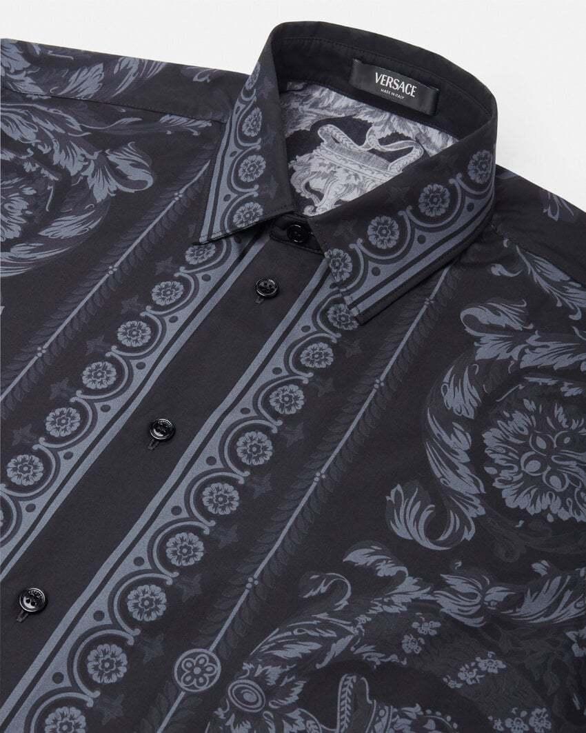 VERSACE Man Shirt Black Size 16 Cotton Product Image