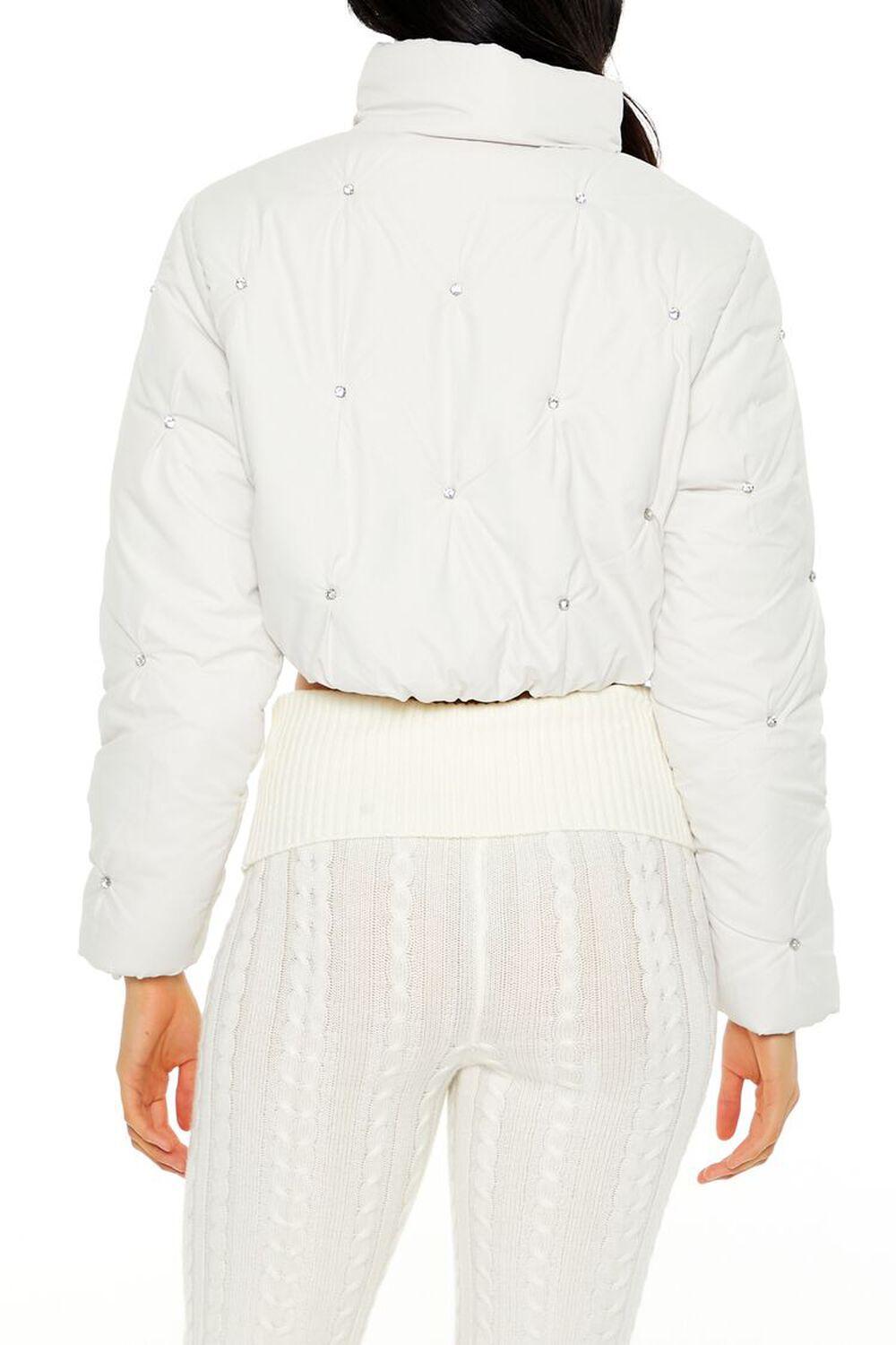 Faux Gem Cropped Puffer Jacket | Forever 21 Product Image