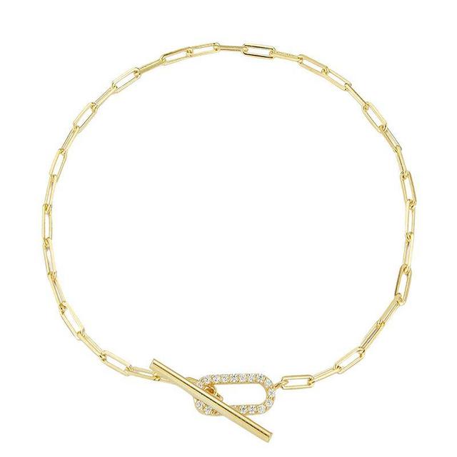 Sunkissed Sterling Sterling Silver Cubic Zirconia Toggle Bracelet, Womens Gold Tone Product Image