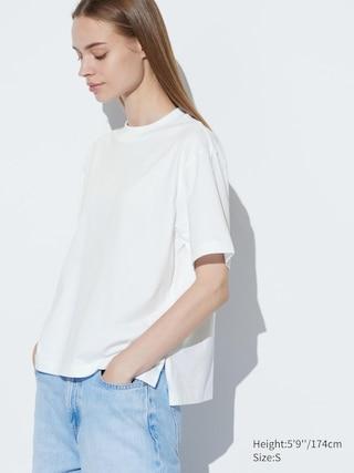 Womens Airism Cotton Short-Sleeve T-Shirt White 2XS UNIQLO US Product Image