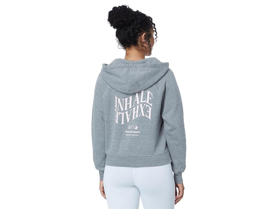 Spiritual Gangster Inhale Exhale Everyday Zip (Heather Grey) Women's Sweater Product Image