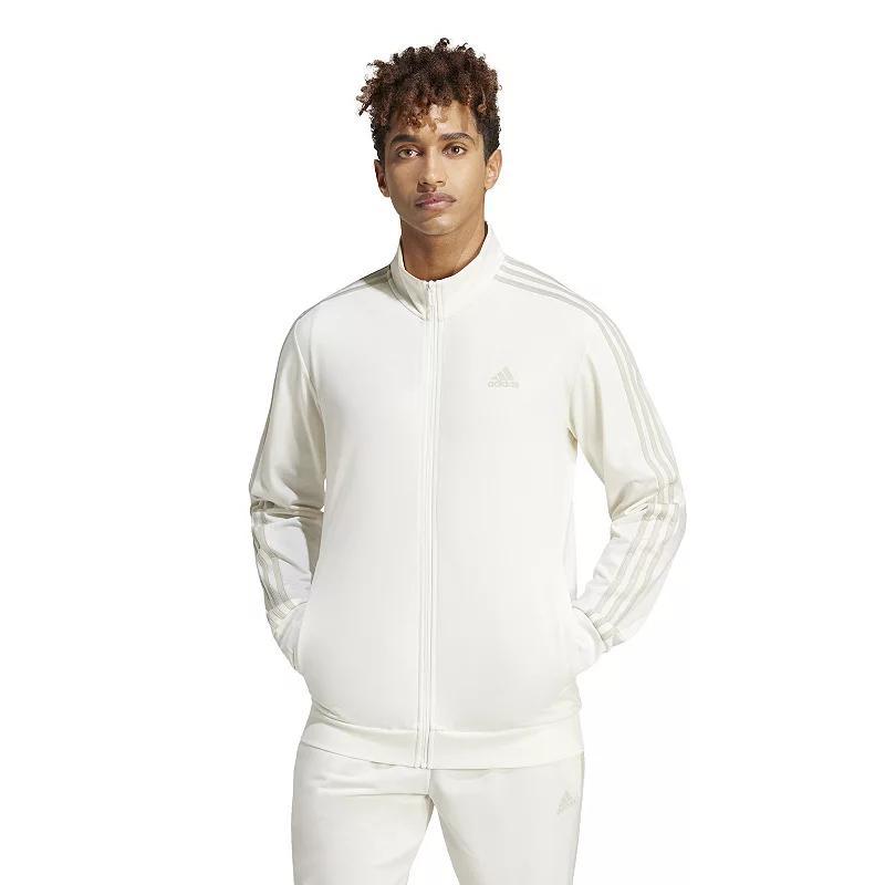 adidas Essentials Warm-Up 3-Stripes Track Jacket (Off Men's Clothing Product Image