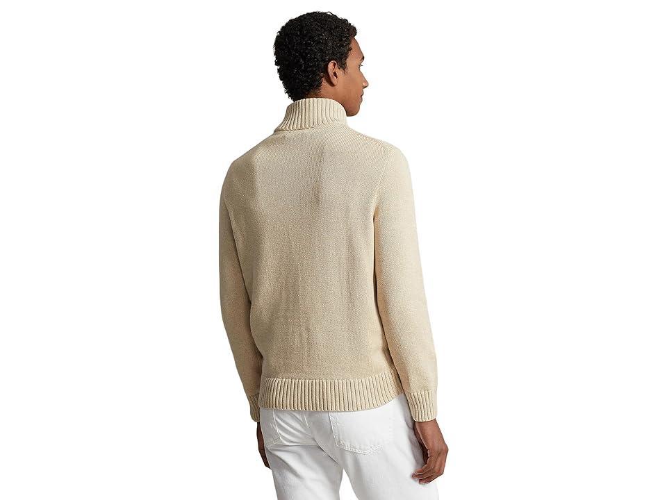 Polo Ralph Lauren Cotton 1/4 Zip Sweater (Sand Heather) Men's Sweater Product Image