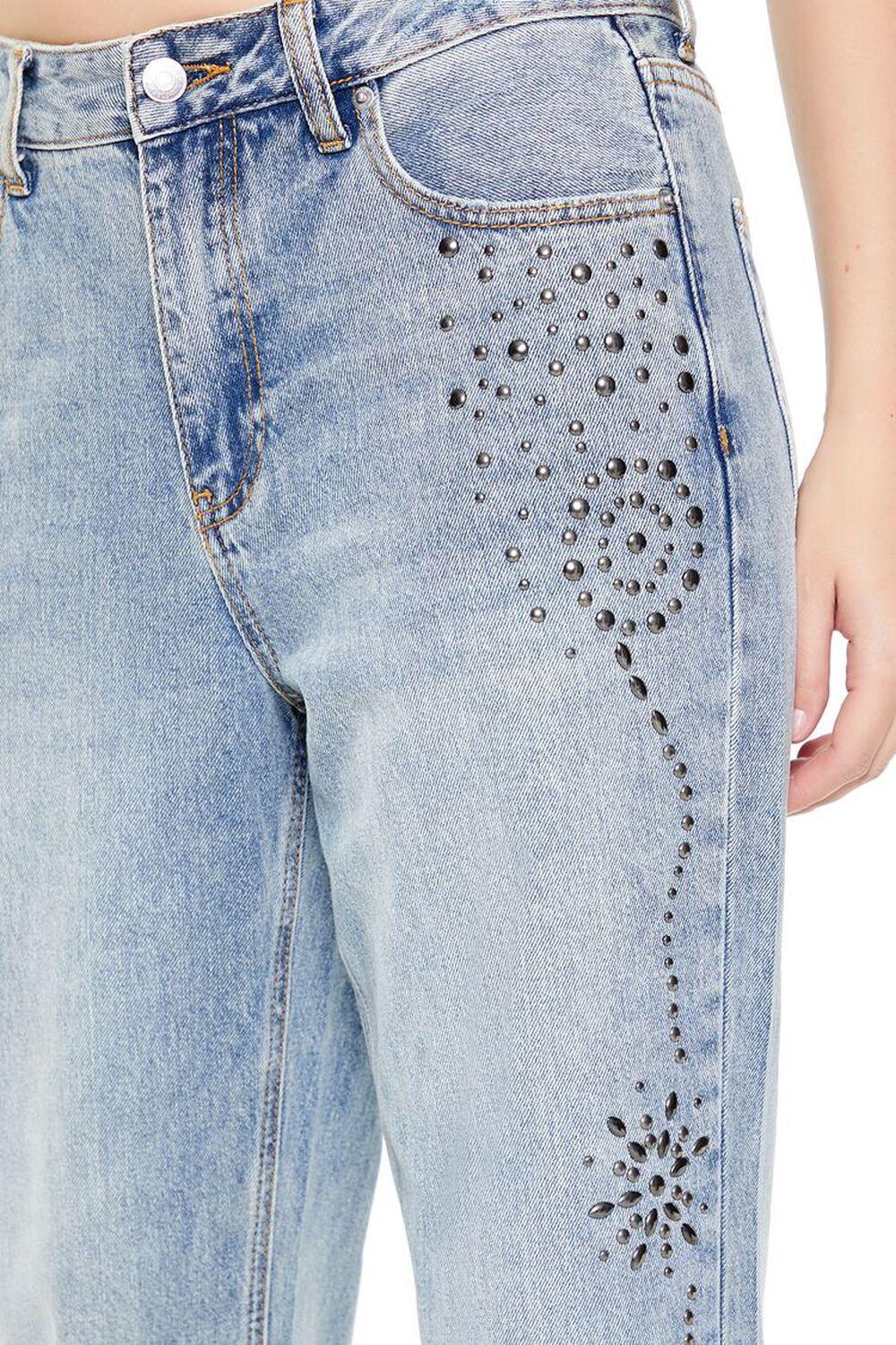 Studded High-Rise Straight Jeans | Forever 21 Product Image