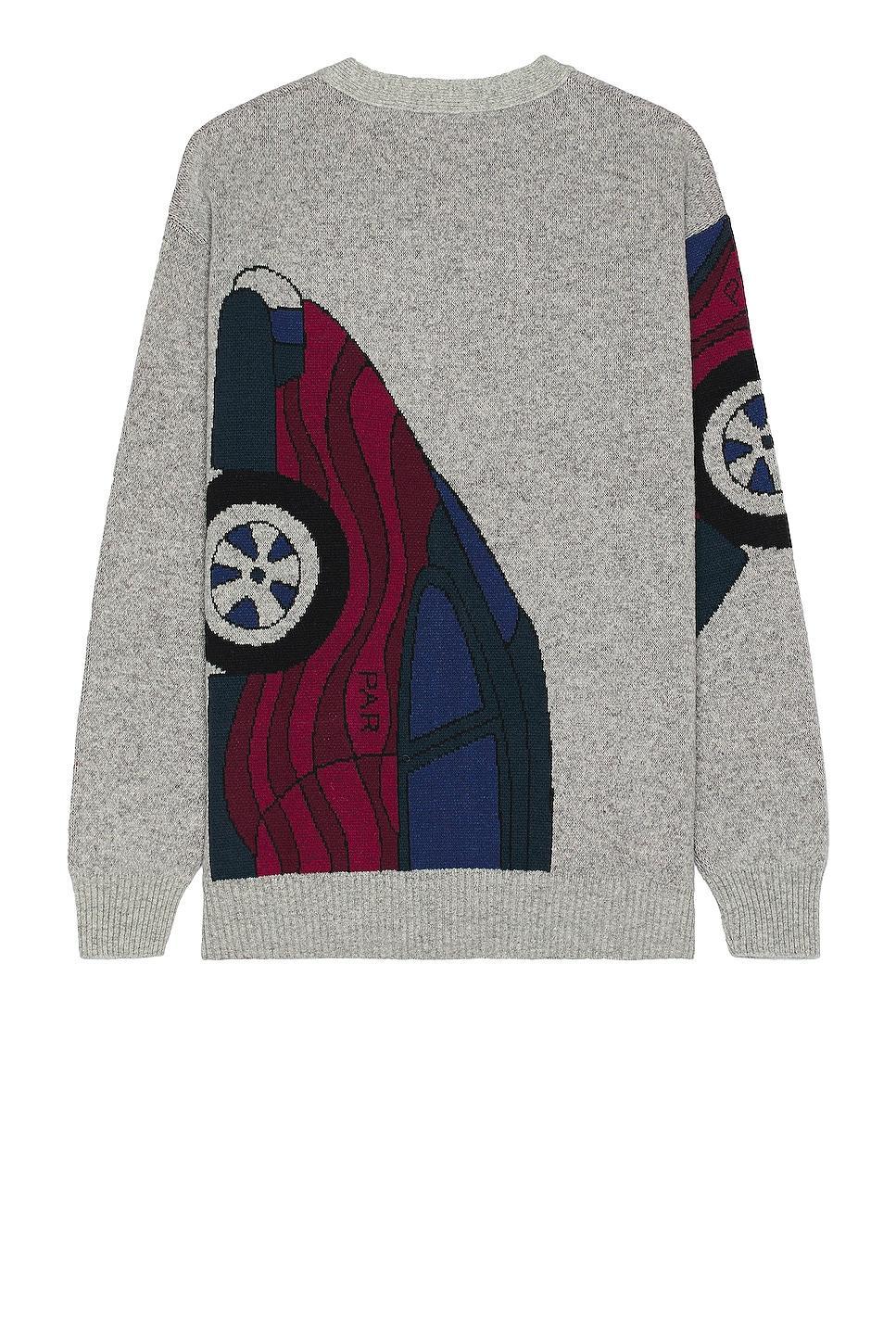 By Parra No Parking Knitted Cardigan in Light Grey Product Image