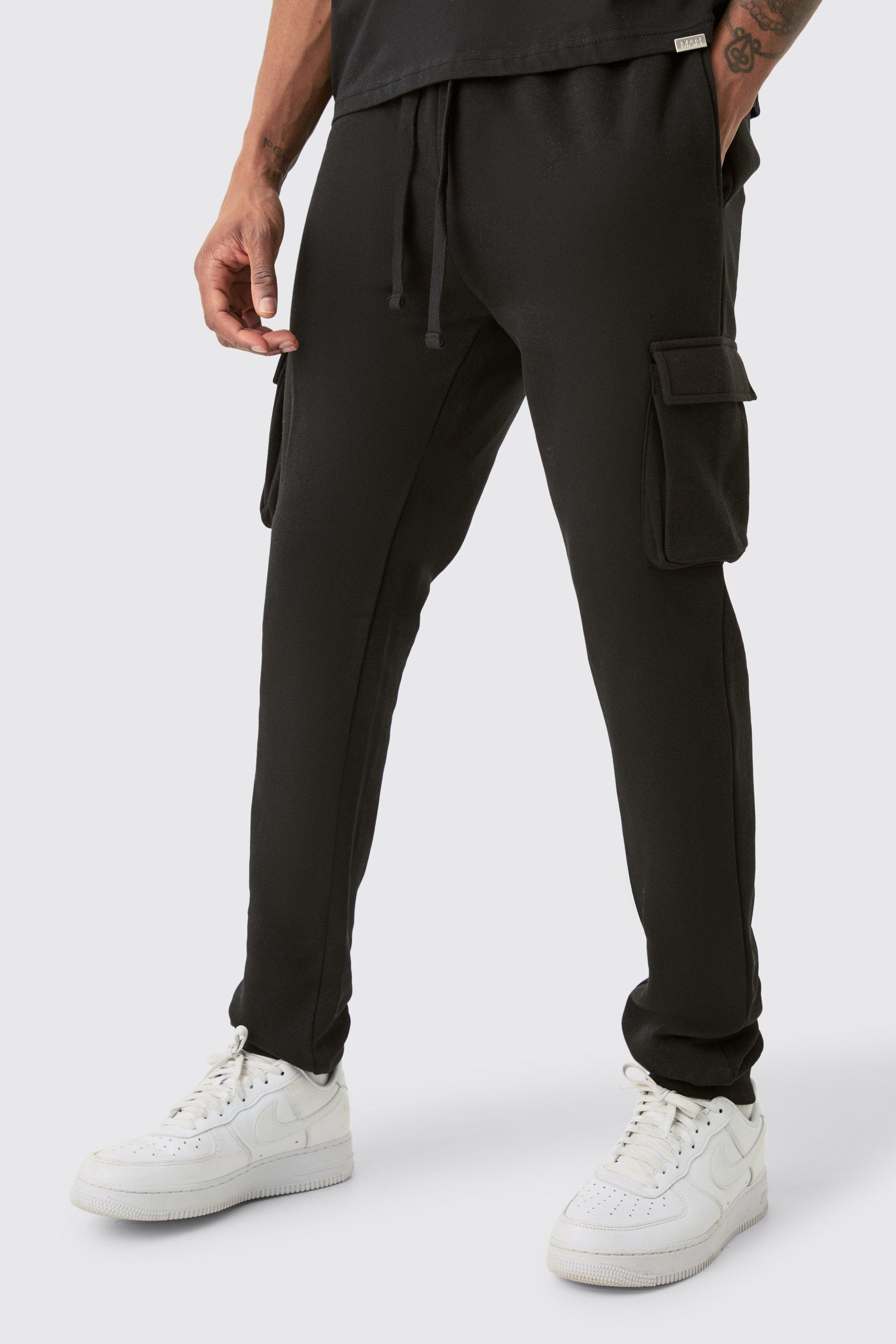 Tall Skinny Fit Cargo Sweatpants | boohooMAN USA Product Image