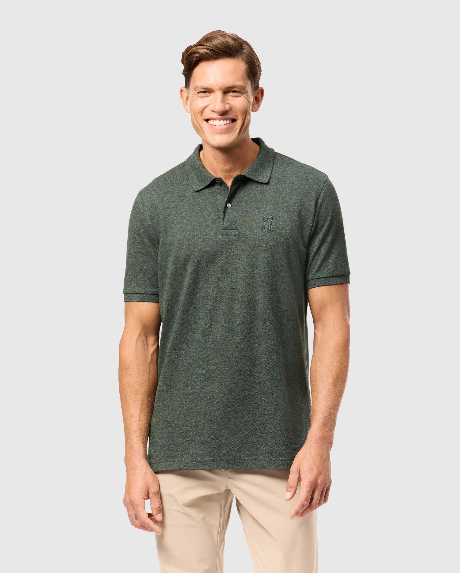 Mens James Premium Pique Polo Shirt 023 URBAN CHIC HEATHER / M Product Image