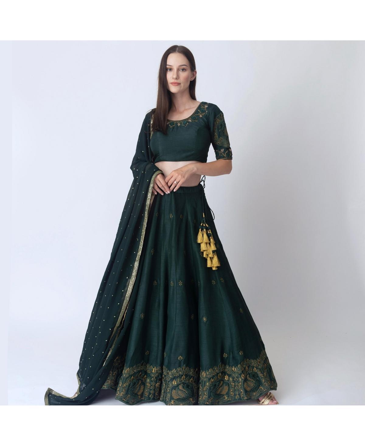 Raas Womens Green Lehenga Choli Set Product Image