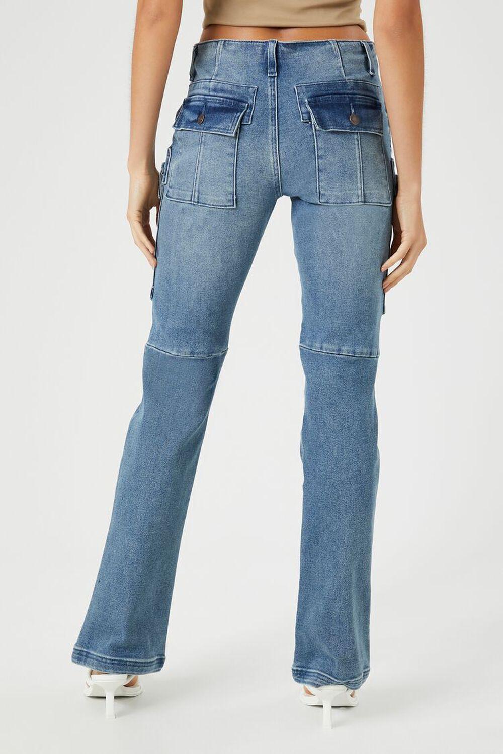 Stretch-Denim Cargo Bootcut Jeans | Forever 21 Product Image