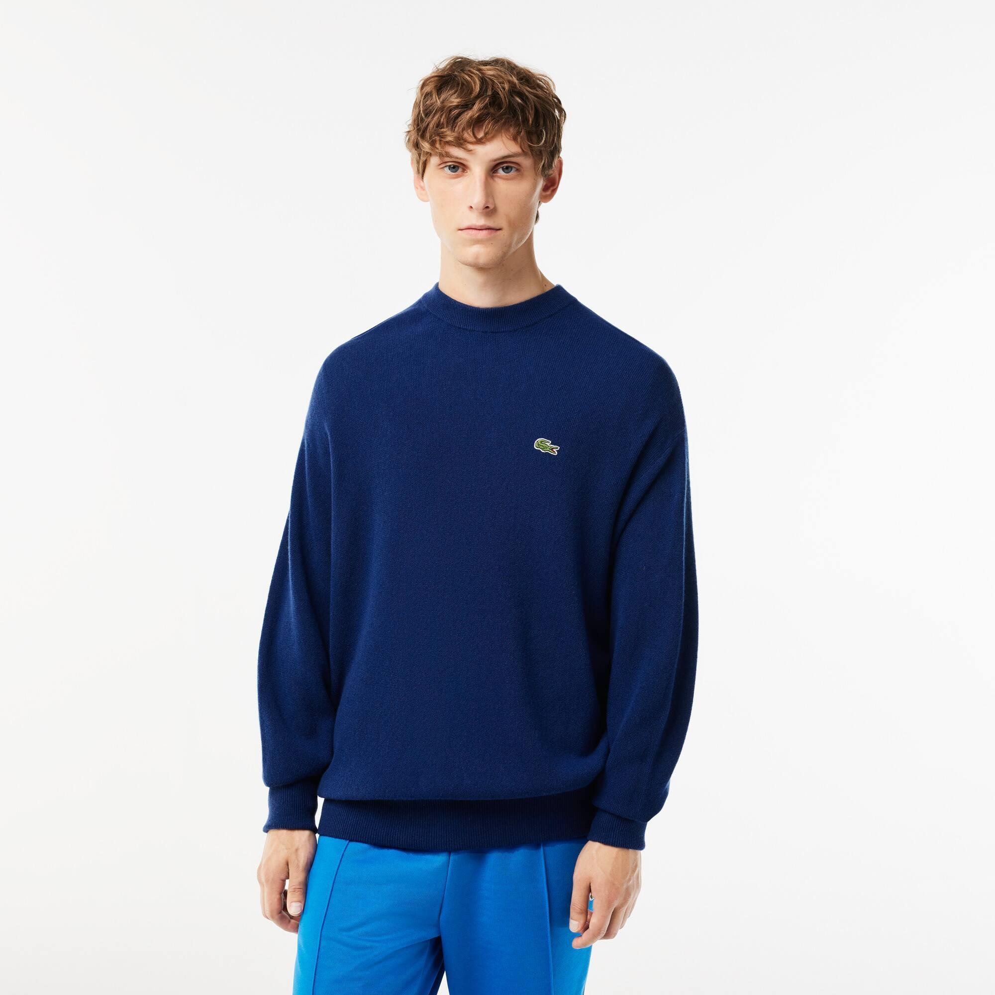 Men's Lacoste Relaxed Fit Crew Neck Wool Sweater Product Image