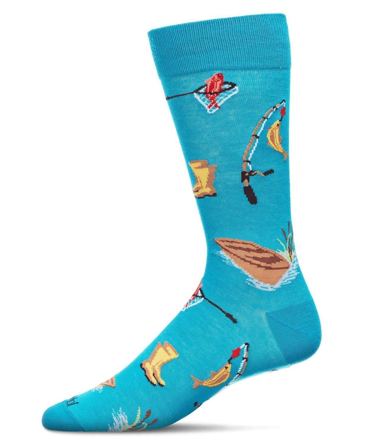 MeMoi Mens Its Fishing Time Novelty Crew Socks Product Image