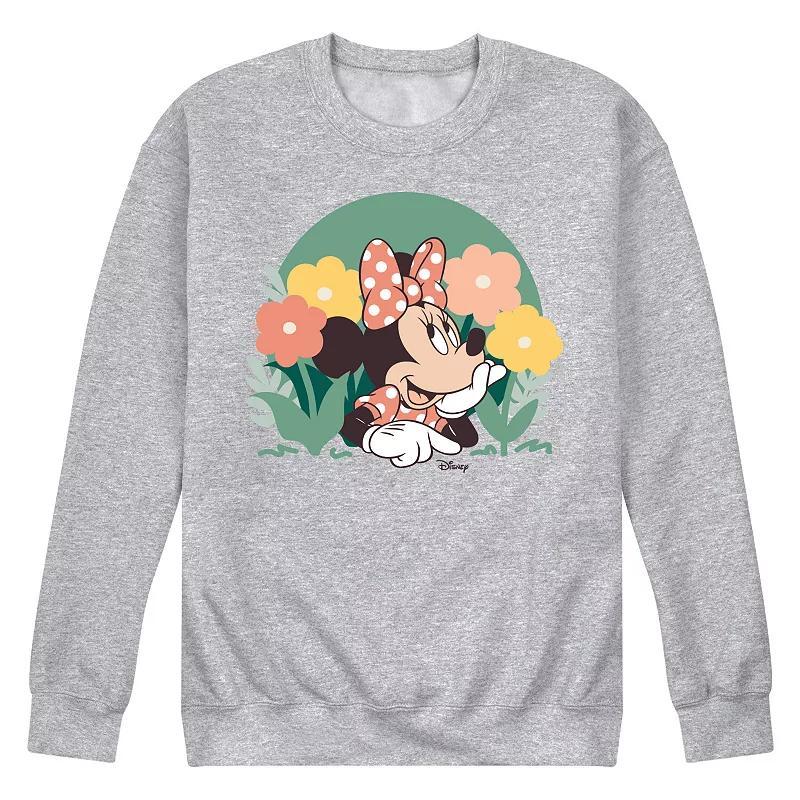 Disneys Minnie Mouse Mens Flowers Fleece Sweatshirt Product Image