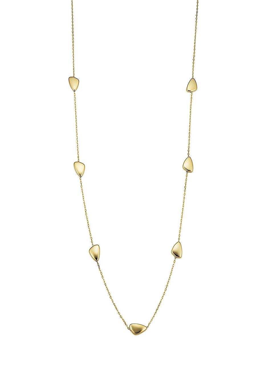 Womens 14K Yellow Solid Gold Seaside Station Necklace Product Image