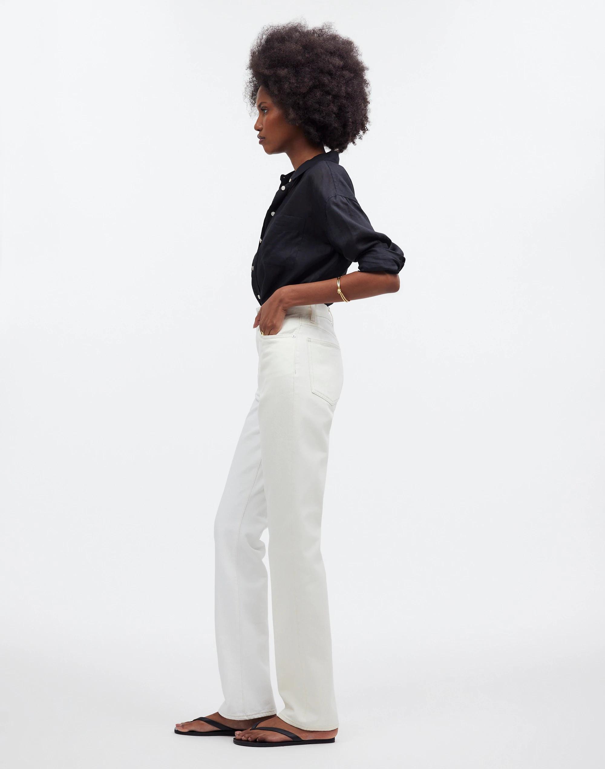 The '90s Straight Jean in Pure White + Vintage Canvas: Pieced Edition Product Image