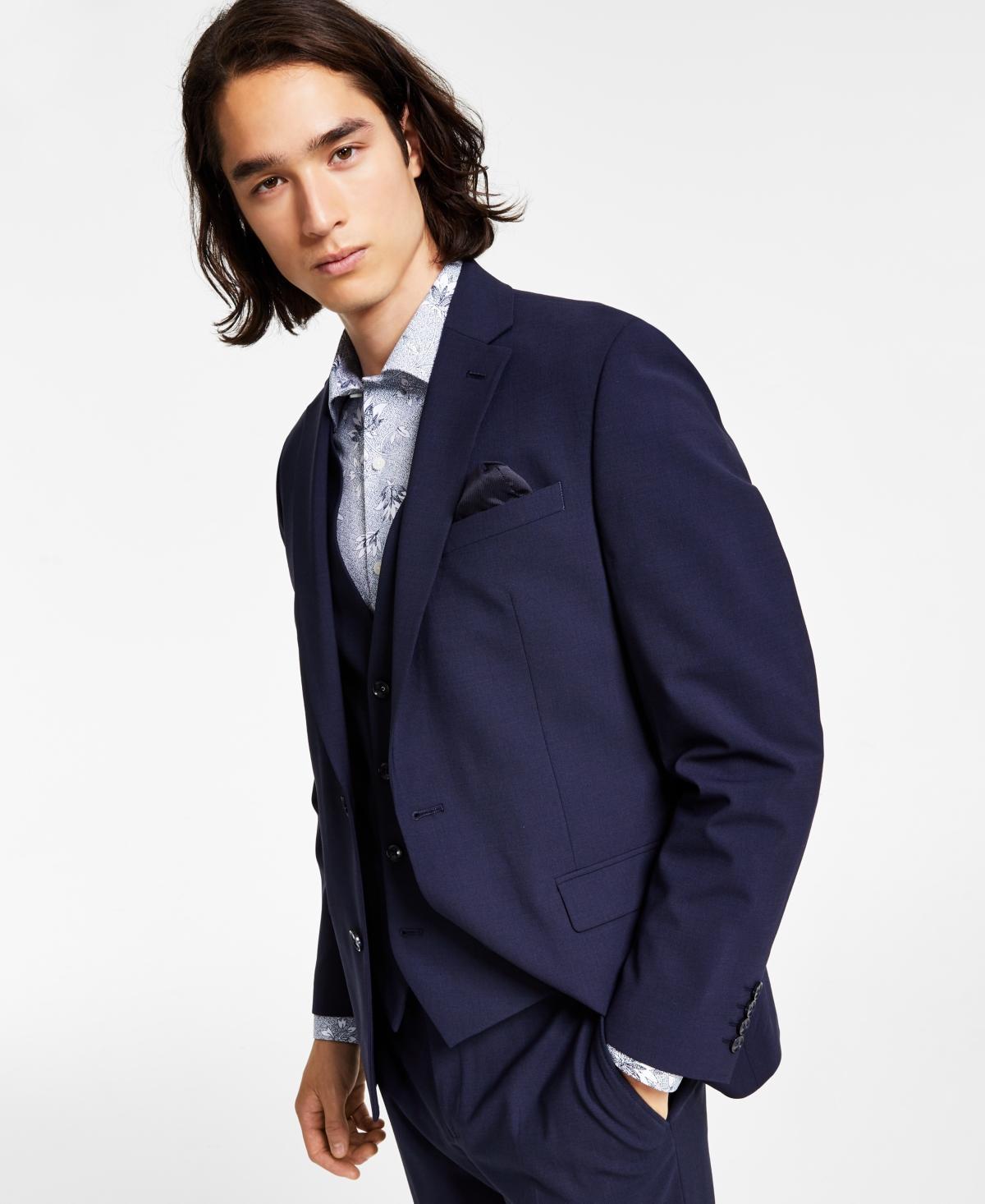 Bar III Men's Slim Fit Wool Suit Jacket Blue Product Image