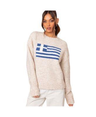 Womens Greece oversized chunky knit sweater Product Image