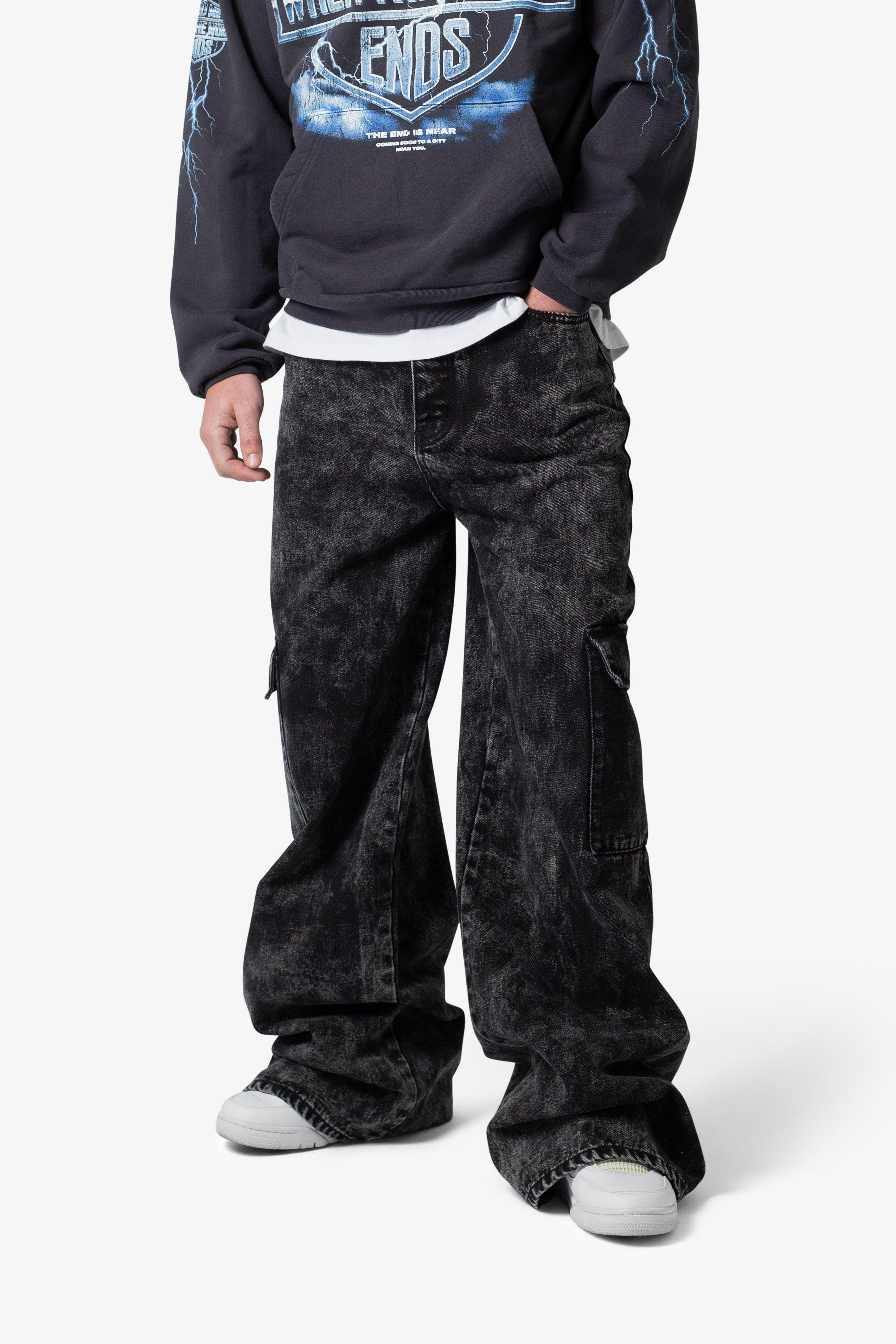 Void Baggy Cargo Denim - Washed Black Product Image