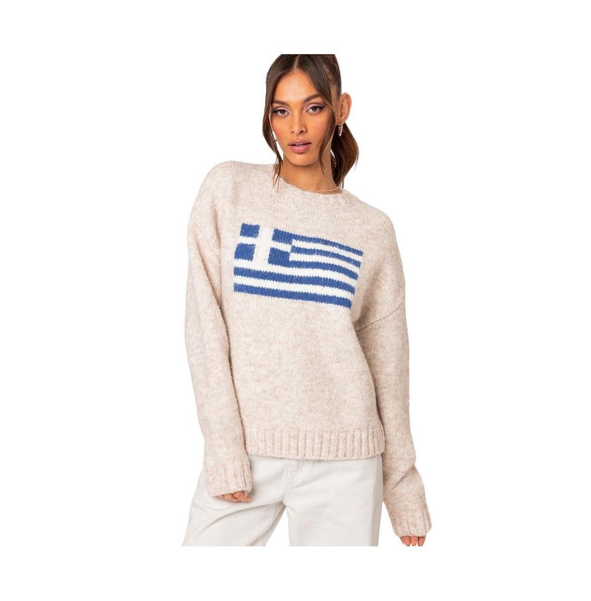 Womens Greece oversized chunky knit sweater Product Image