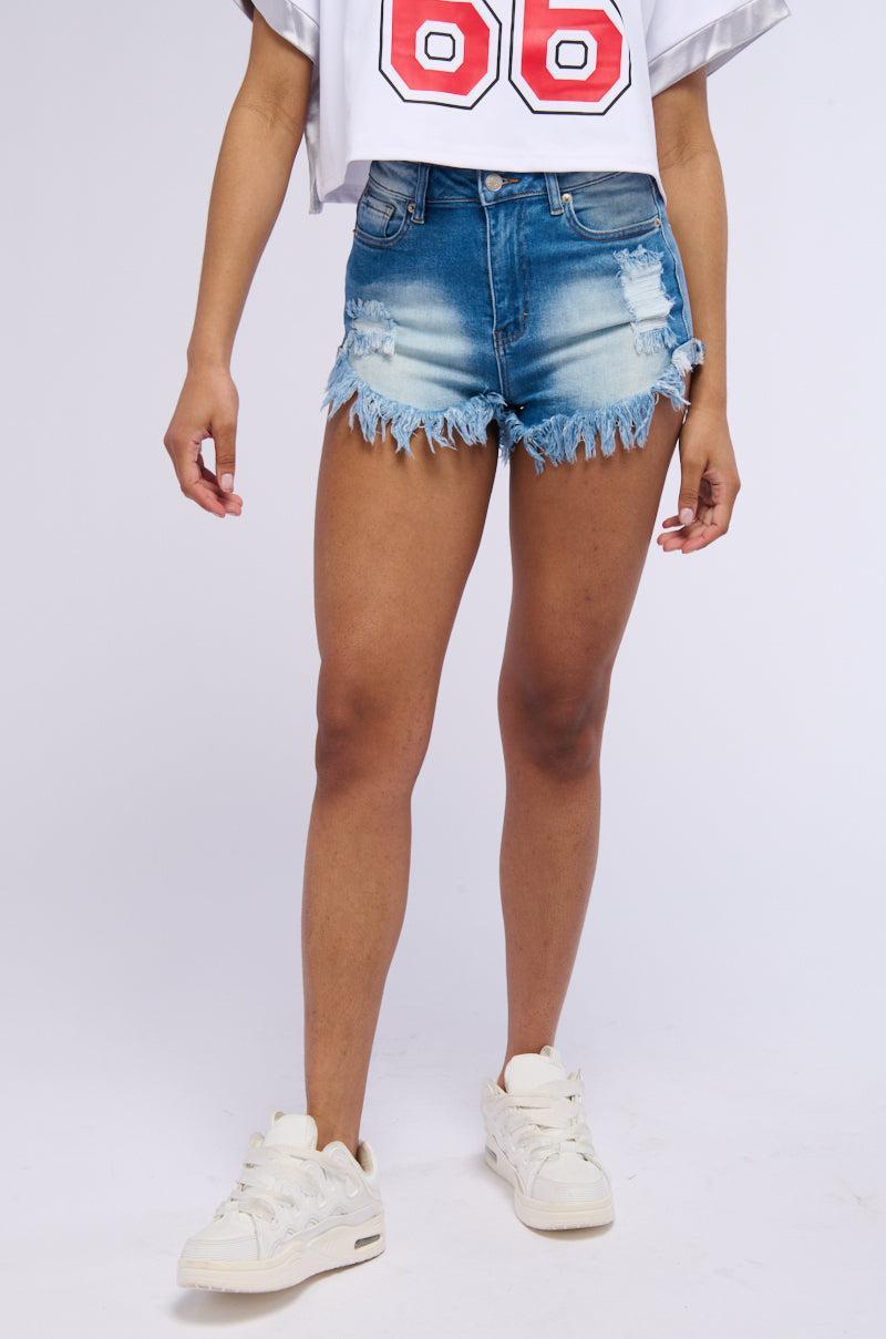 MAKE IT LAST FOREVER DENIM SHORTS Product Image