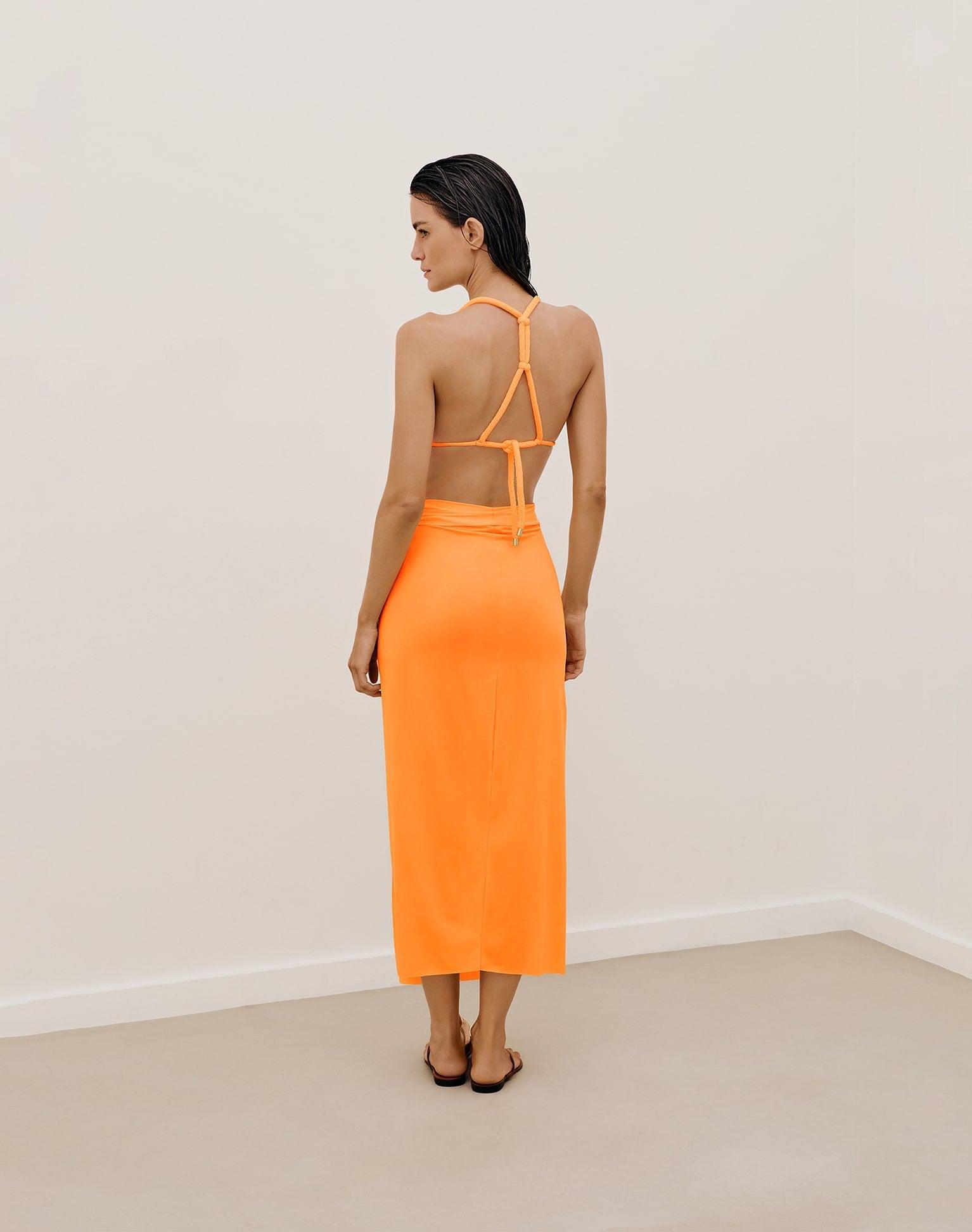 Karen Midi Skirt (exchange only) - Mandarin Product Image