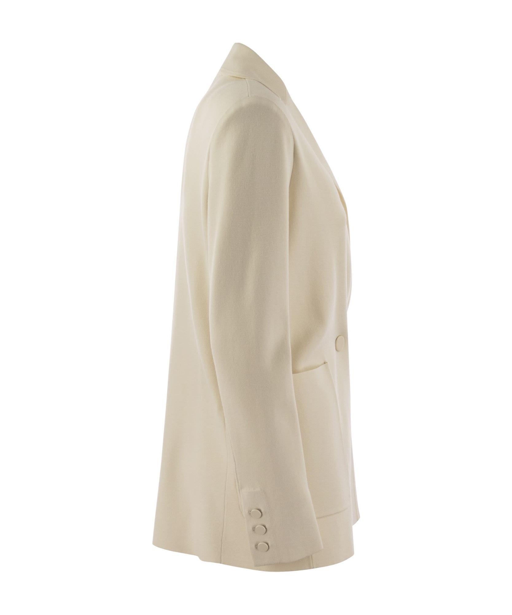 MAX MARA Studio Titania - Viscose Blend Double-breasted Blazer In Ivory Product Image