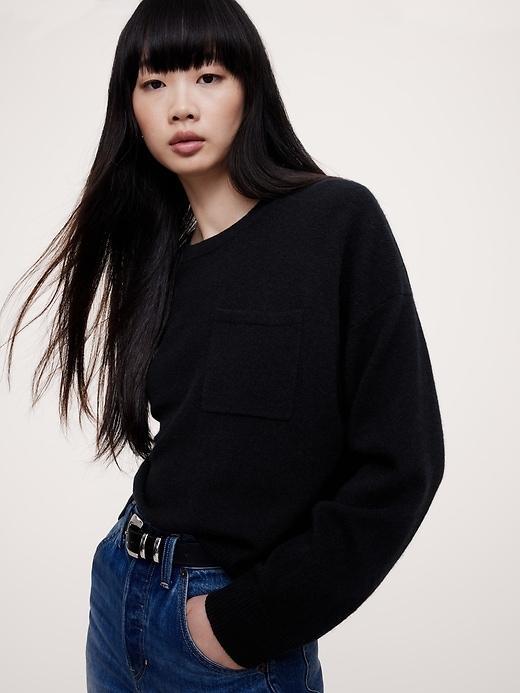 Caro Cropped Lightweight Cashmere Sweater Product Image