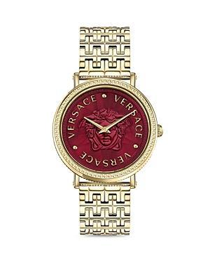 Versace V-Dollar Leather Strap Watch, 37mm Product Image