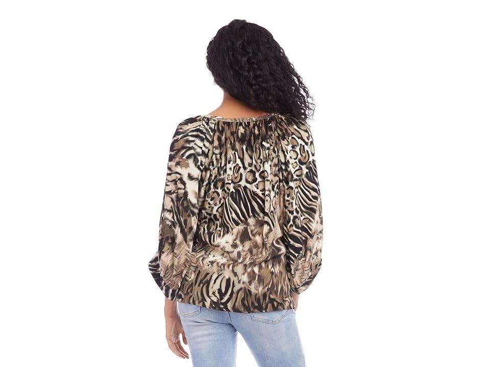 Karen Kane Blouson Sleeve Top (Print) Women's Blouse Product Image