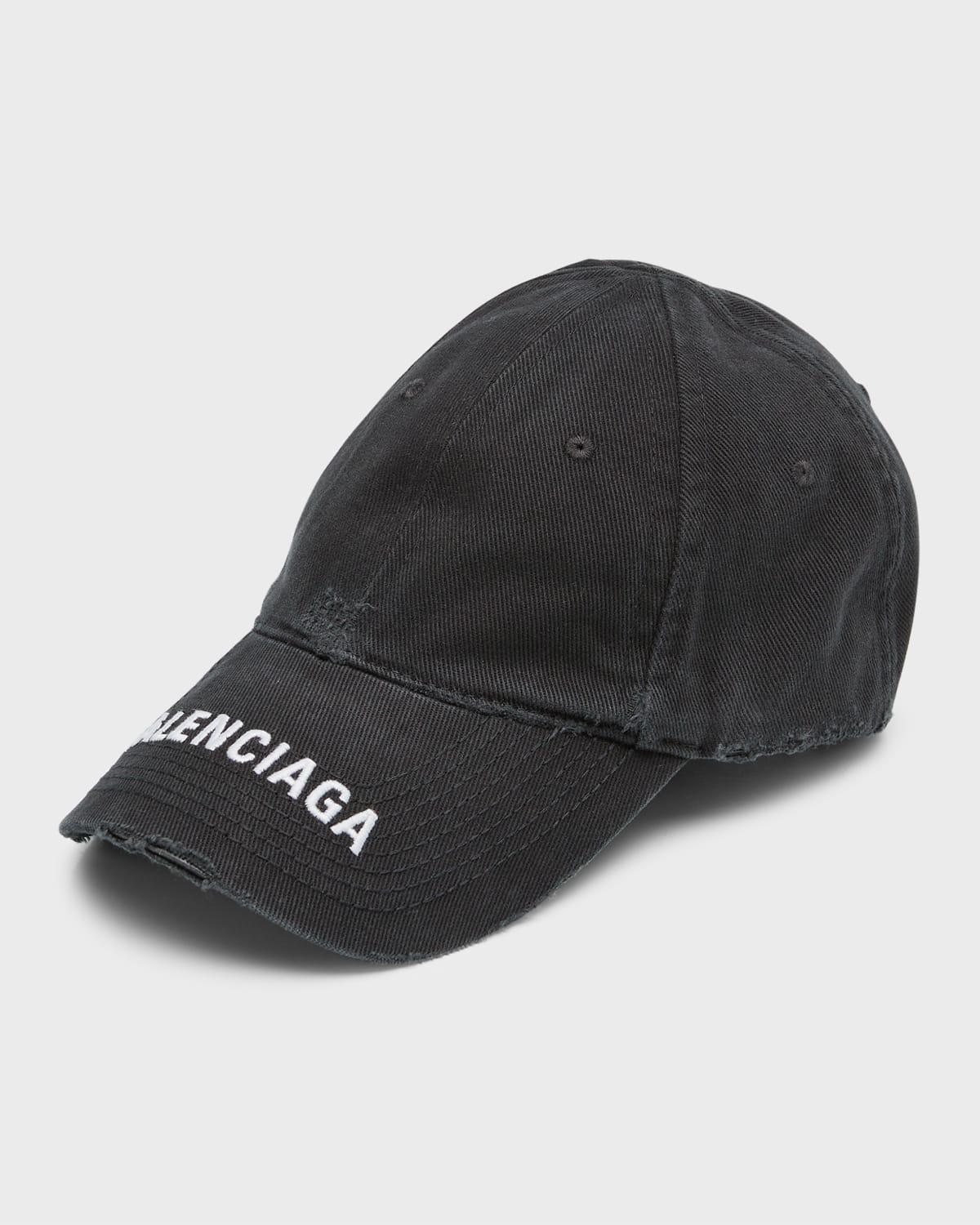 Balenciaga Distressed Denim Baseball Cap Product Image