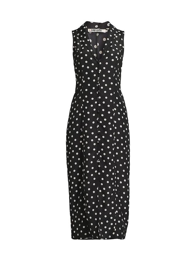 Womens Ikal Polka Dot Midi-Dress Product Image