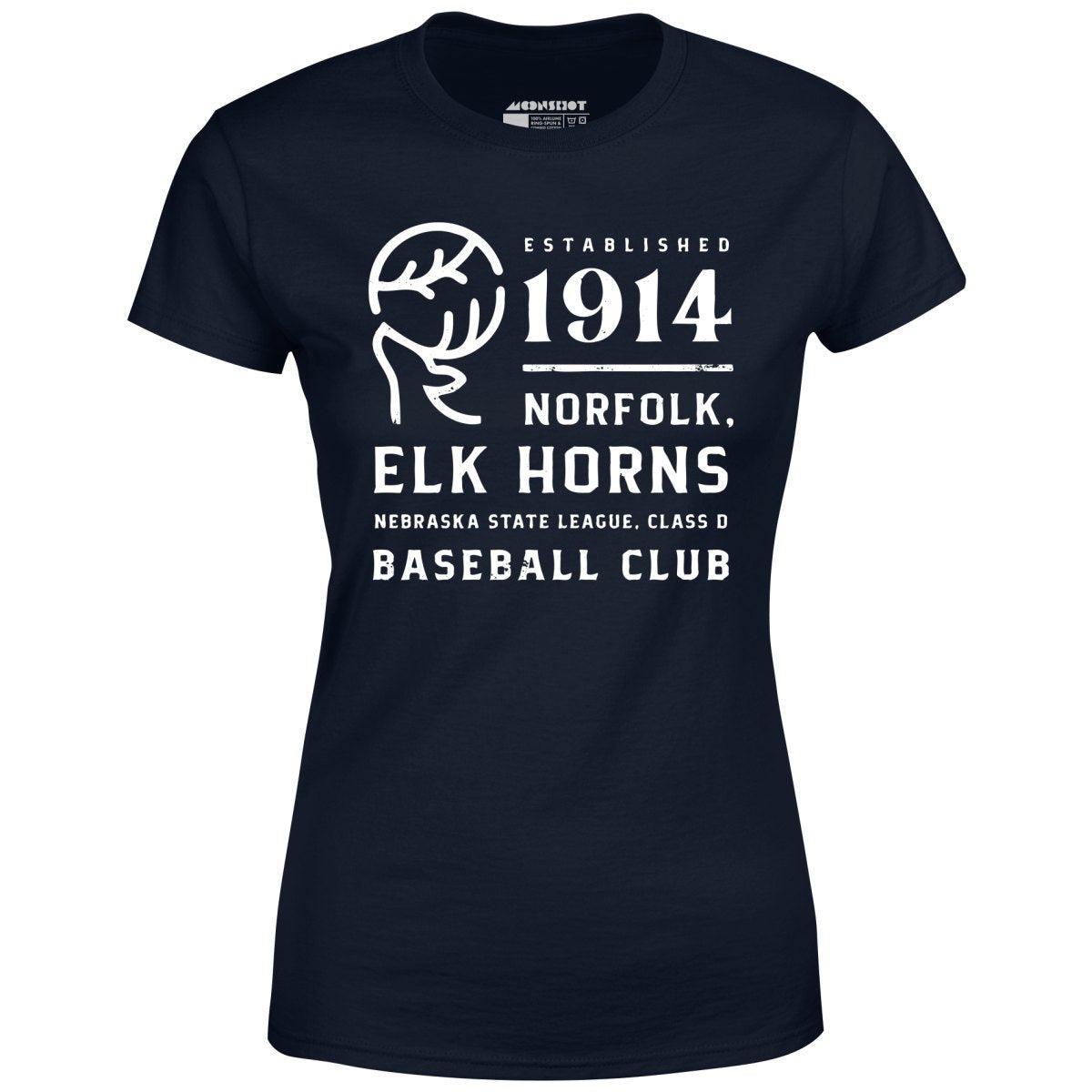 Norfolk Elk Horns - Nebraska - Vintage Defunct Baseball Teams - Women's T-Shirt Female Product Image