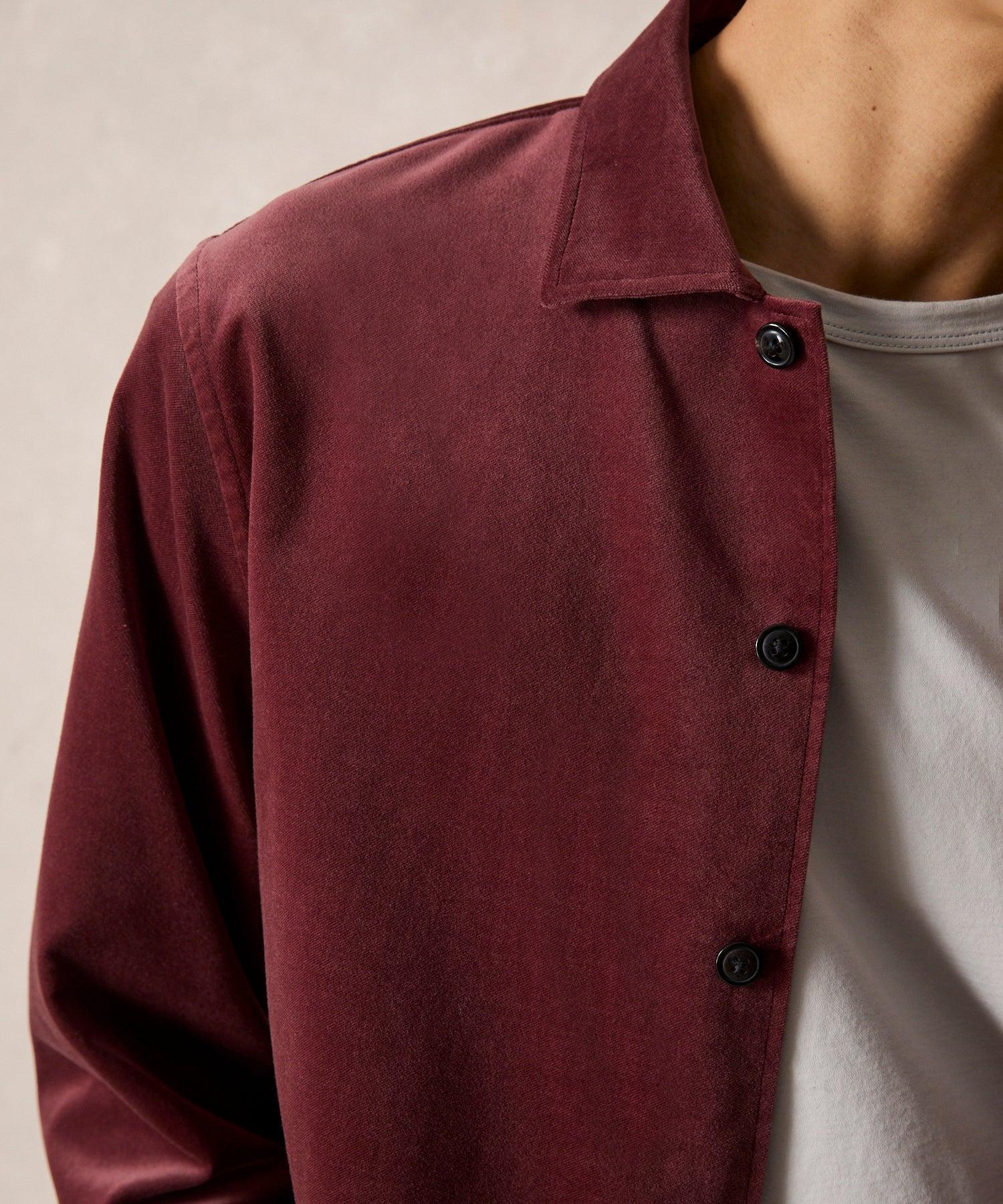 Italian Velvet Overshirt in Dry Sage Product Image