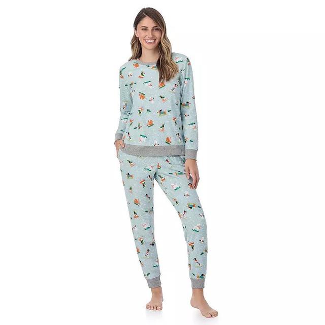 Womens Cuddl Duds Honeycomb Fleece Pajama Top & Pajama Joggers Set Product Image