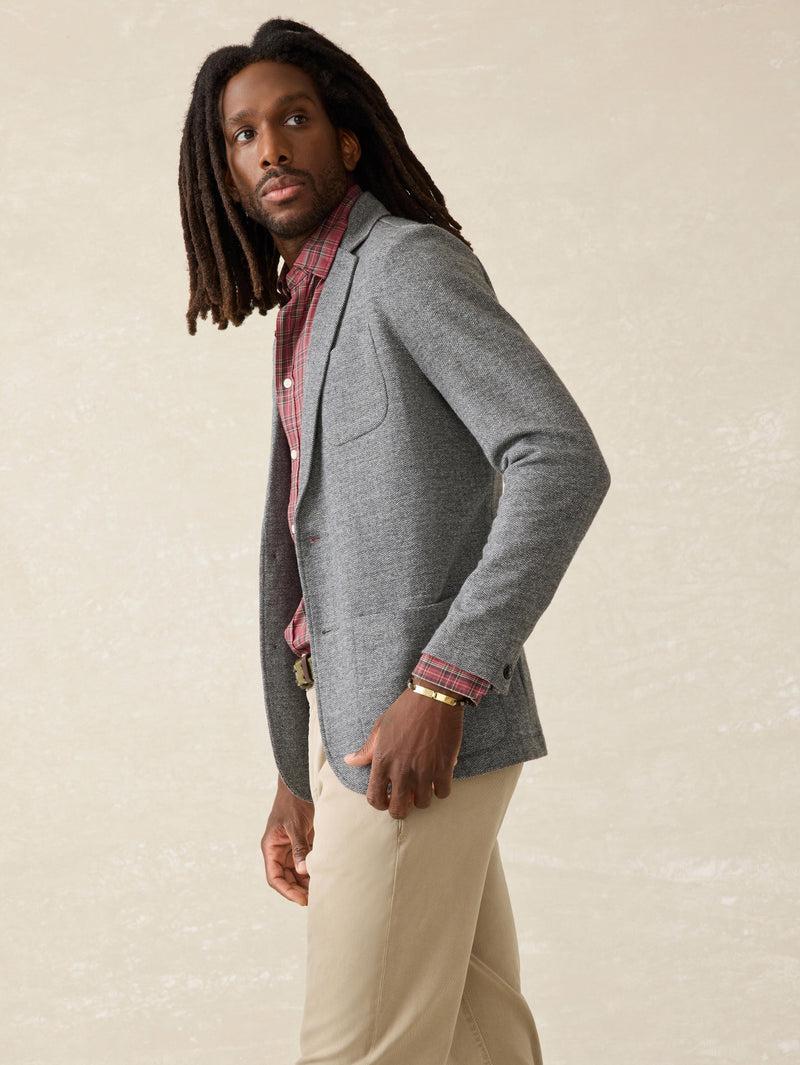 Inlet Knit Tweed Blazer - Steel Rock Herringbone Product Image