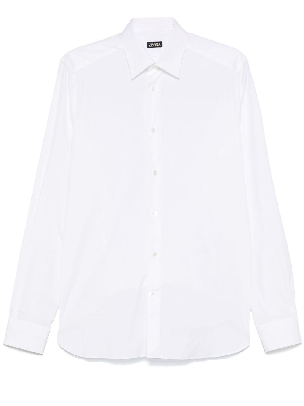 ZEGNA Cotton Poplin Shirt In White Product Image