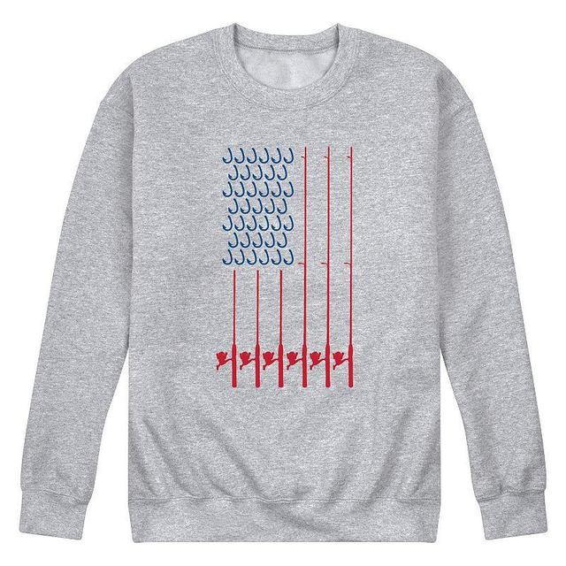 Mens Fishing Pole Flag Fleece Sweatshirt Product Image