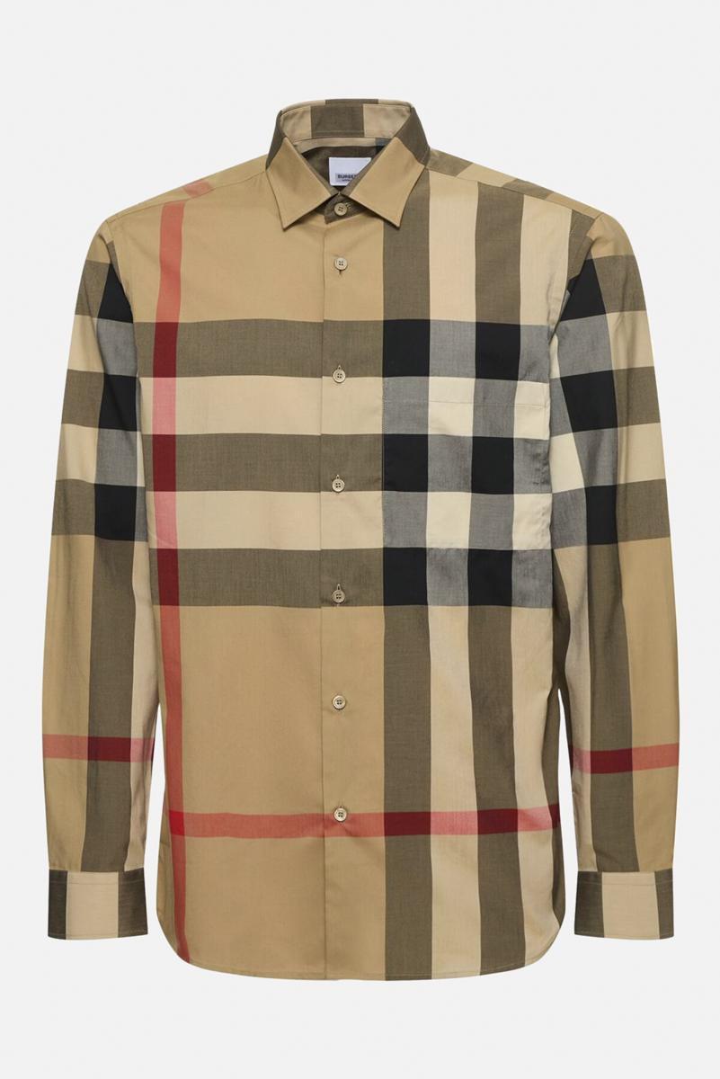 Oversized Check Cotton Shirt In Archive Beige Check Product Image