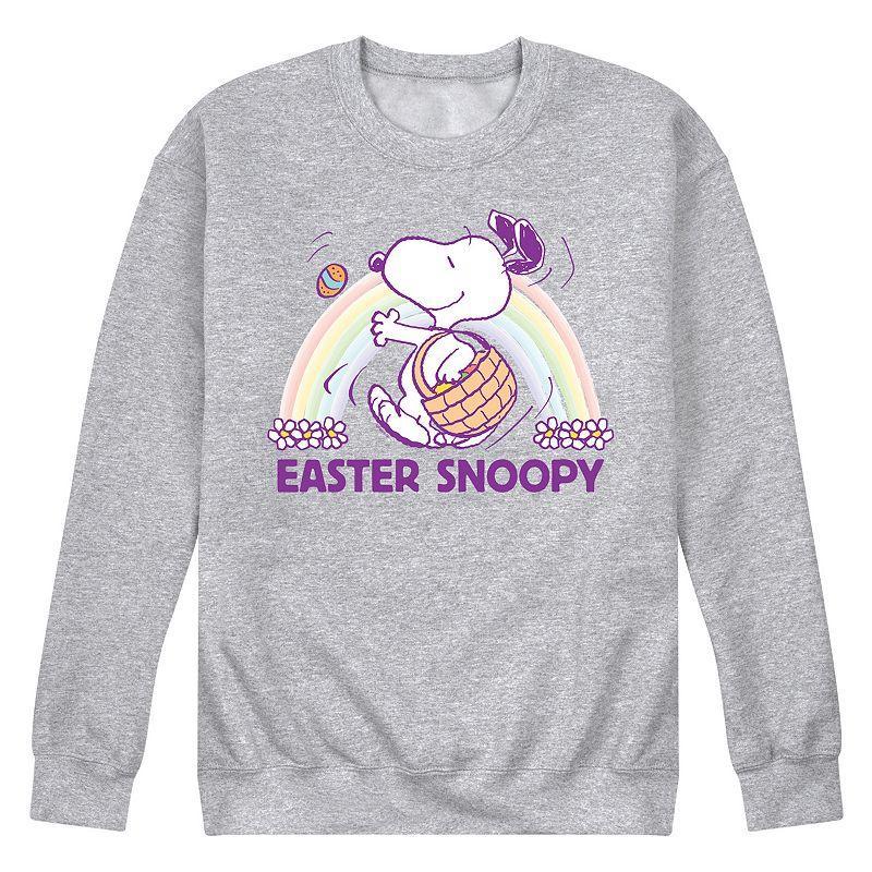 Mens Peanuts Easter Snoopy Rainbow Fleece Sweatshirt Product Image