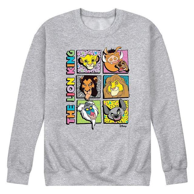 Disneys The Lion King Mens Grid Fleece Sweatshirt Grey Gray Product Image