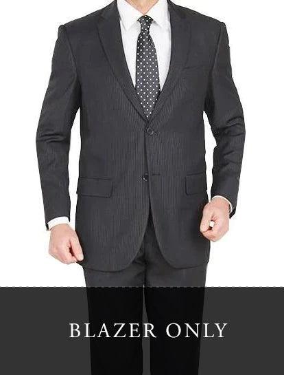 (42R Blazer) Modern Fit Black Pinstripe 2 Button Blazer Product Image