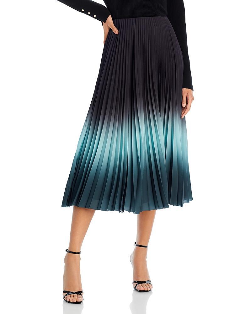 Dip Dye Marocaine Pleated Crepe Midi Skirt Product Image