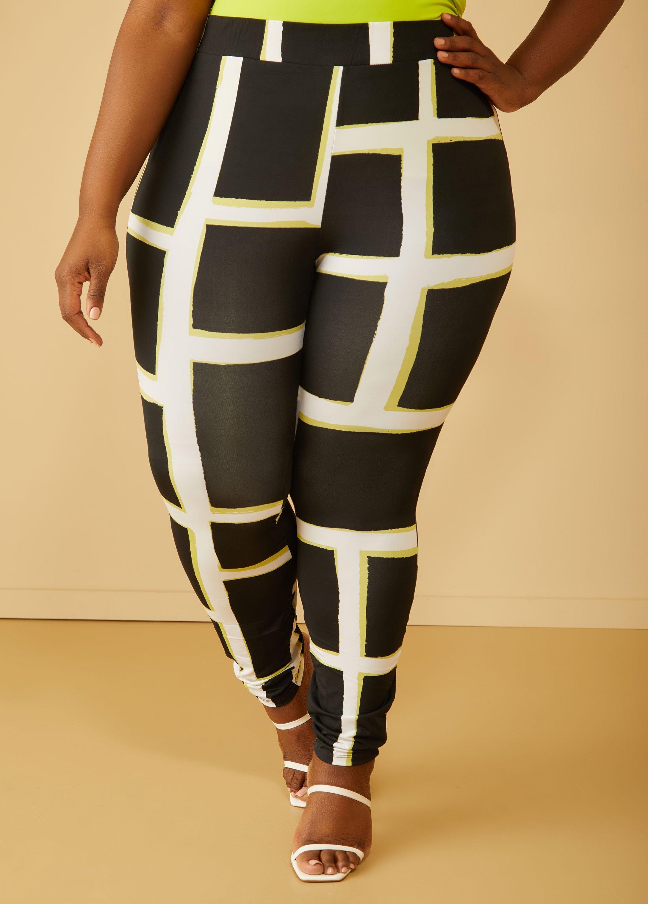 Plus Size Abstract Print High Rise Leggings Ashley Stewart Product Image