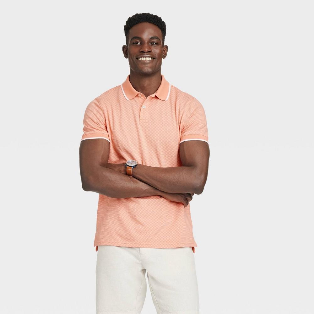 Mens Standard Fit Short Sleeve Polo Shirt - Goodfellow & Co Orange XL Product Image