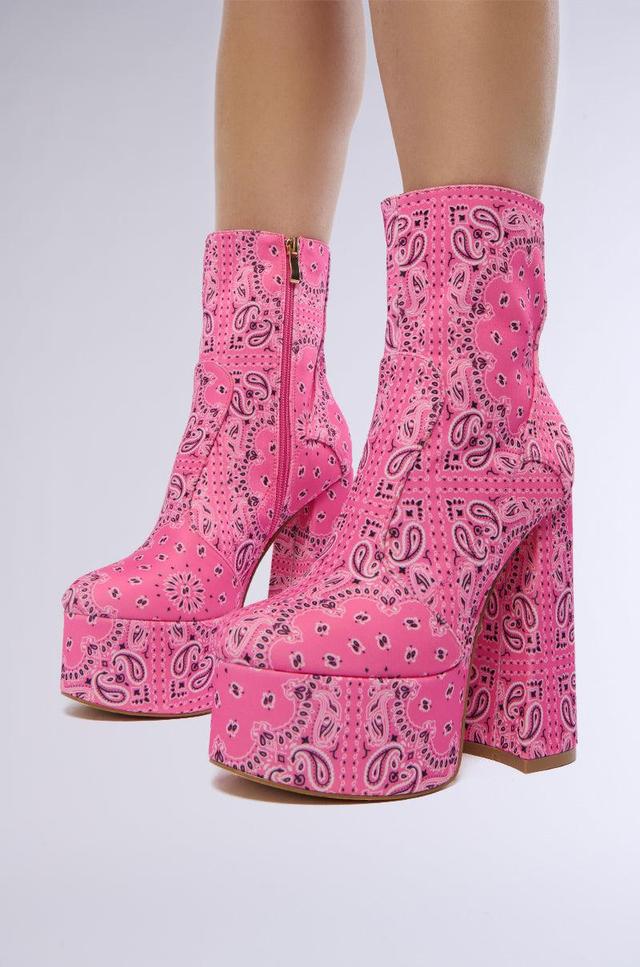 BORG PLATFORM BOOTIE IN PINK Product Image