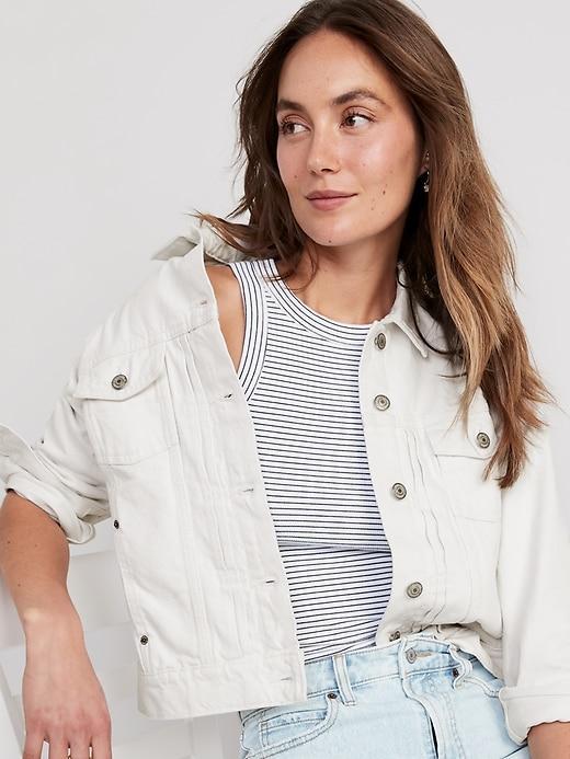 Classic White Jean Jacket Product Image